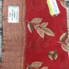 Red Floral Printed Silk Saree with Golden Zari Border