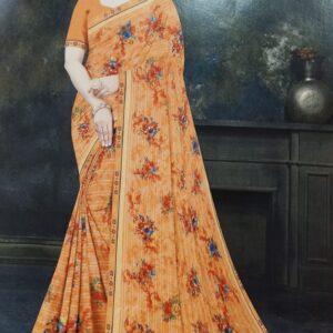 Aaisheb-2 Floral Printed Saree (With Blouse Piece) - Deep Yellow