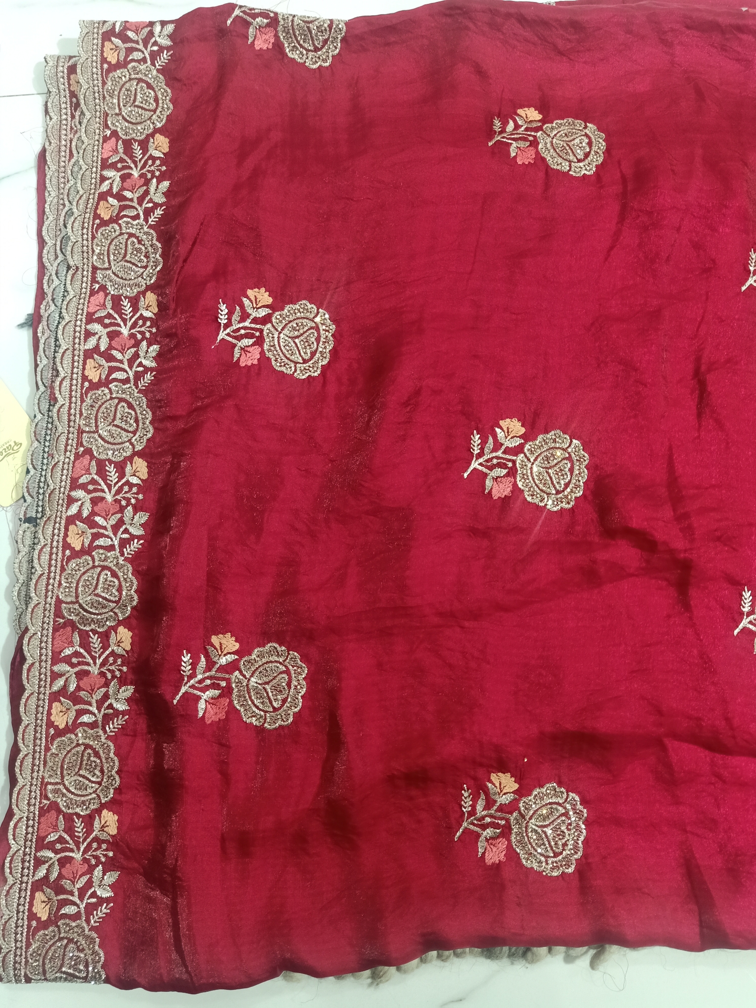 Embroidered Premium Tissue Silk Saree BB-6591 Model Catalog