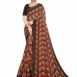 Elegant Designer Saree with Blouse - Light Maroon