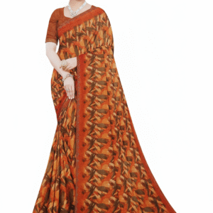 Elegant Designer Saree with Blouse - Orange
